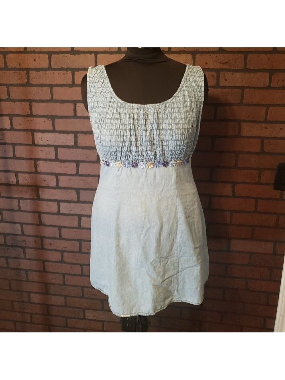 Vintage Tickets Clothing Denim Smocked Dress